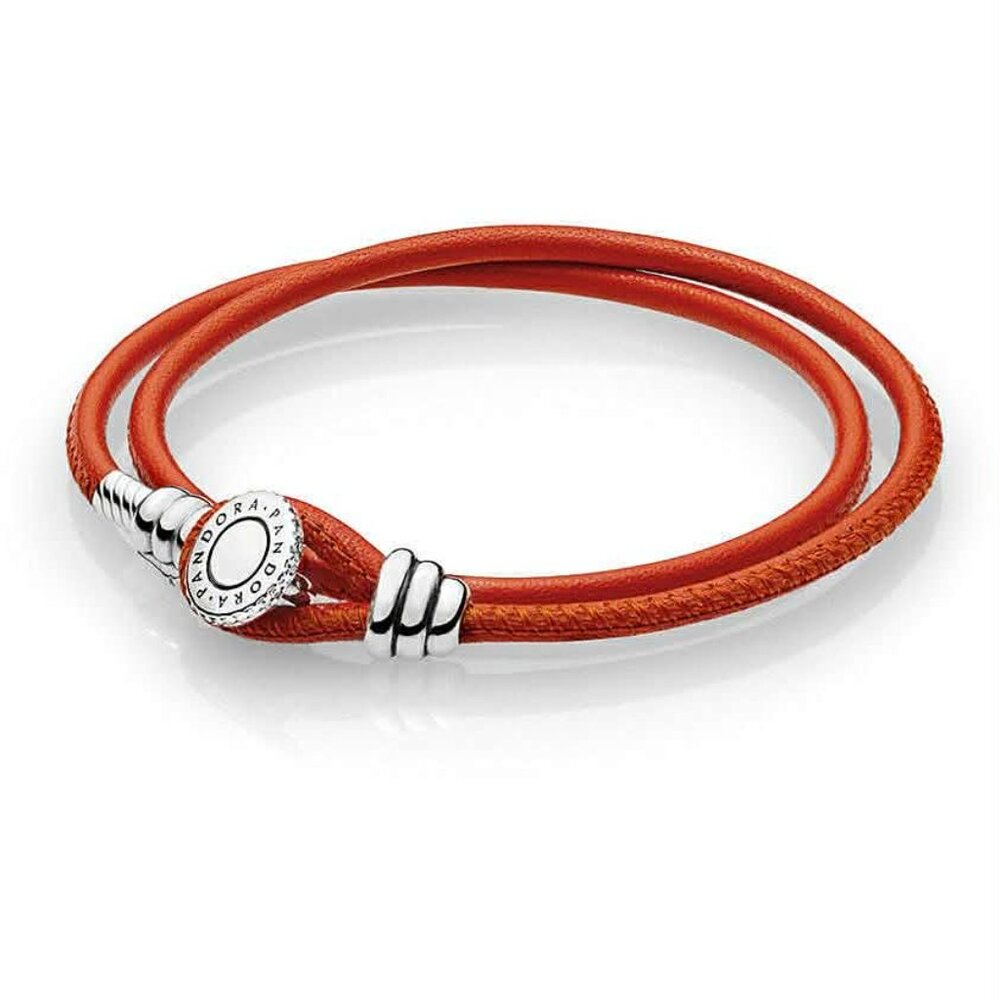 Authentic Like New Genuine Pandora Leather | Sterling silver bracelet